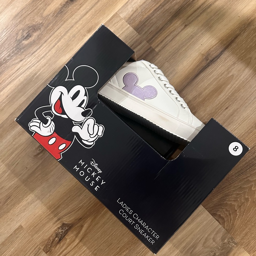 Disney White and Purple Sneakers with Mickey Mouse Design
